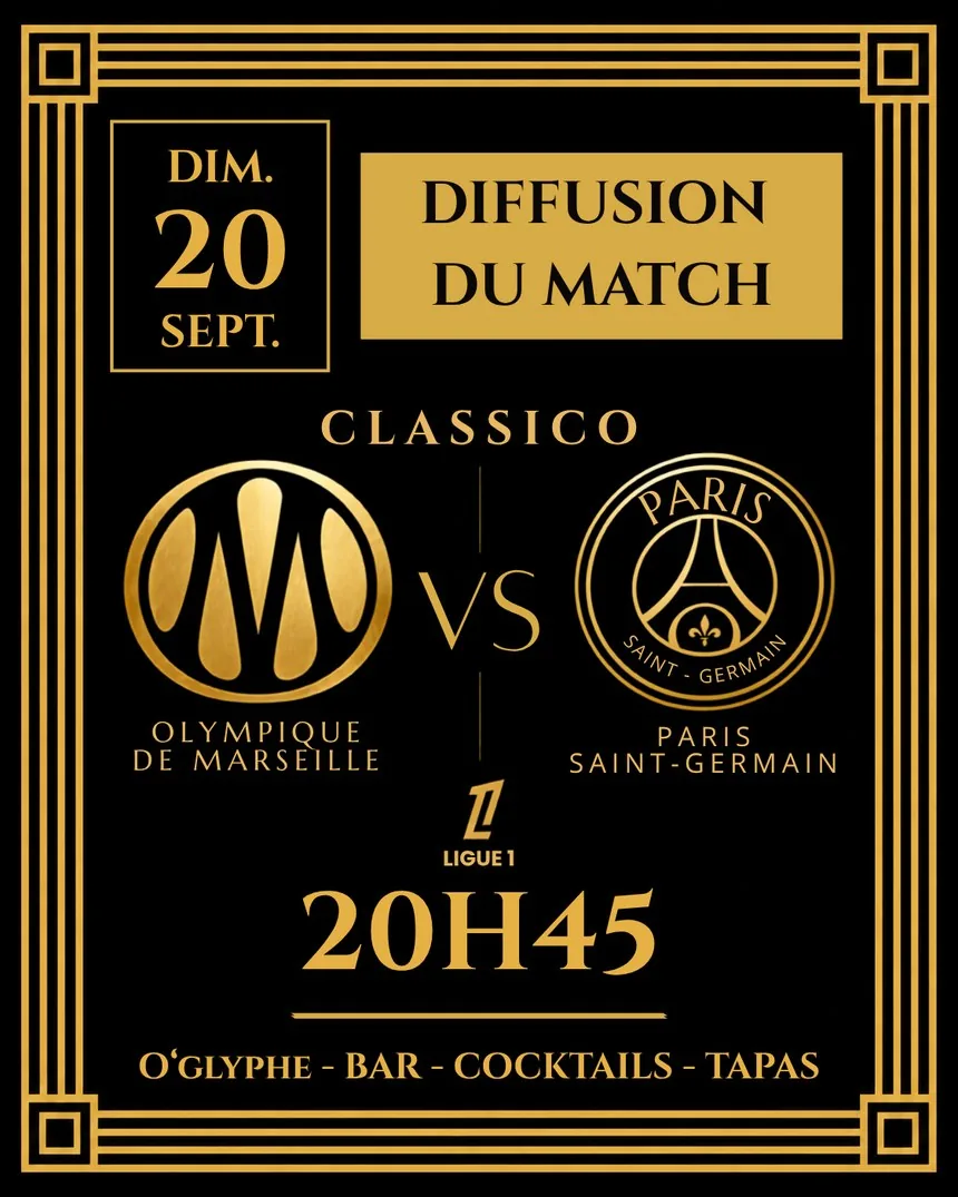 Classico OM – PSG à Figeac : diffusion du match à Ô'Glyphe